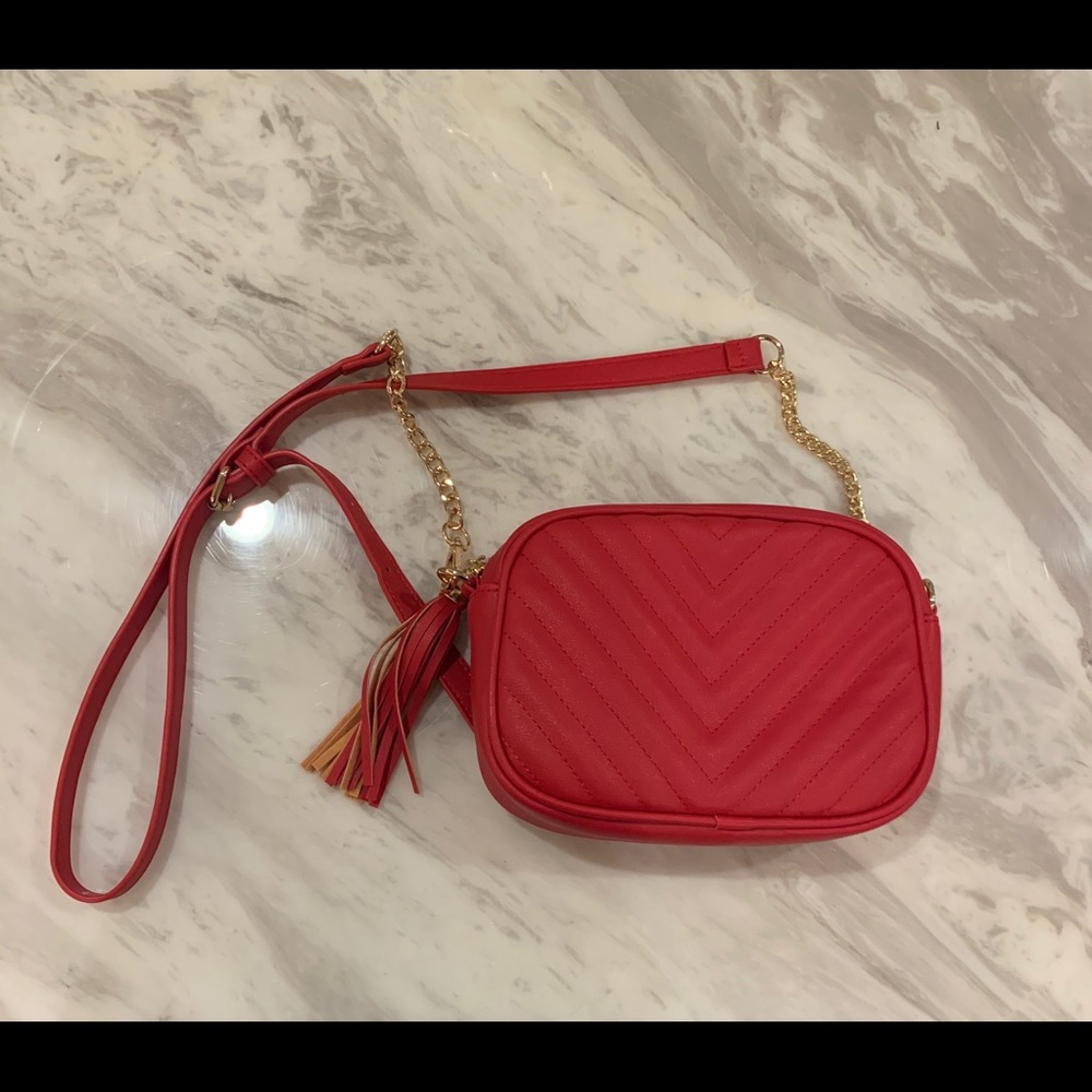 Luxury Leather Red Tassel Purse